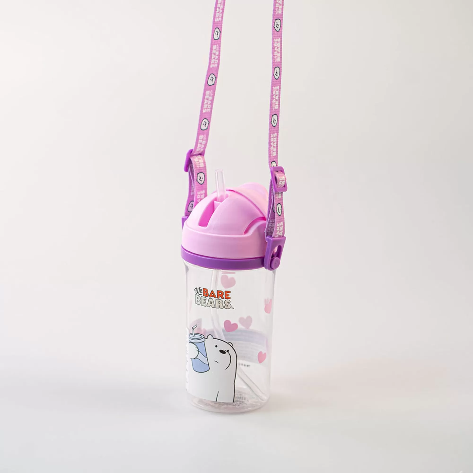MINISO We Bare Bears-Borraccia We Bare Bears Con Tracolla - Orso Bianco