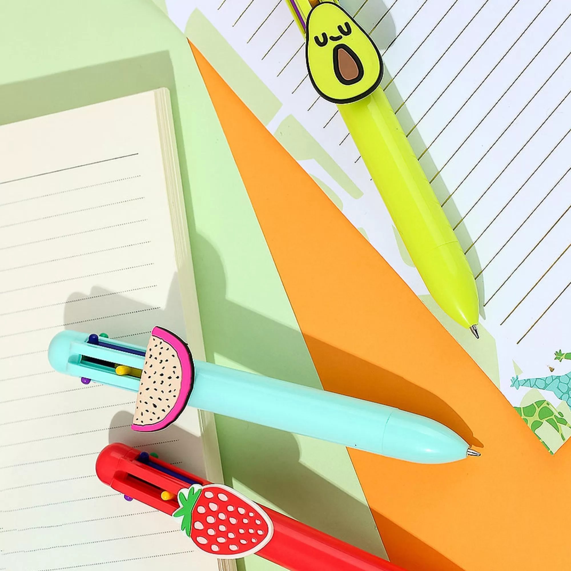 MINISO Penne E Pennarelli-Penna 6 Colori - Fruit Series (1Pz)