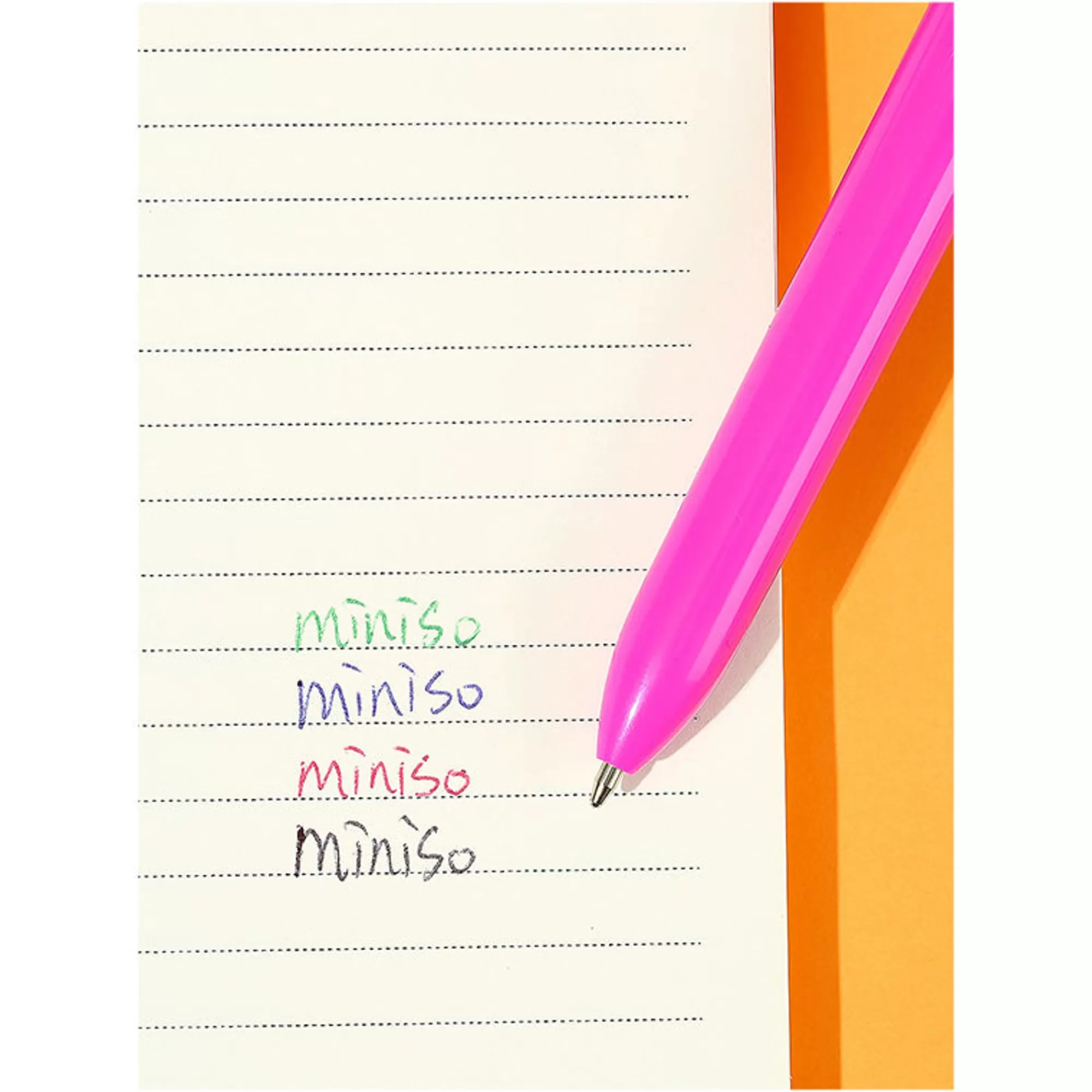 MINISO Penne E Pennarelli-Penna Con 4 Colori Impugnatura Rosa