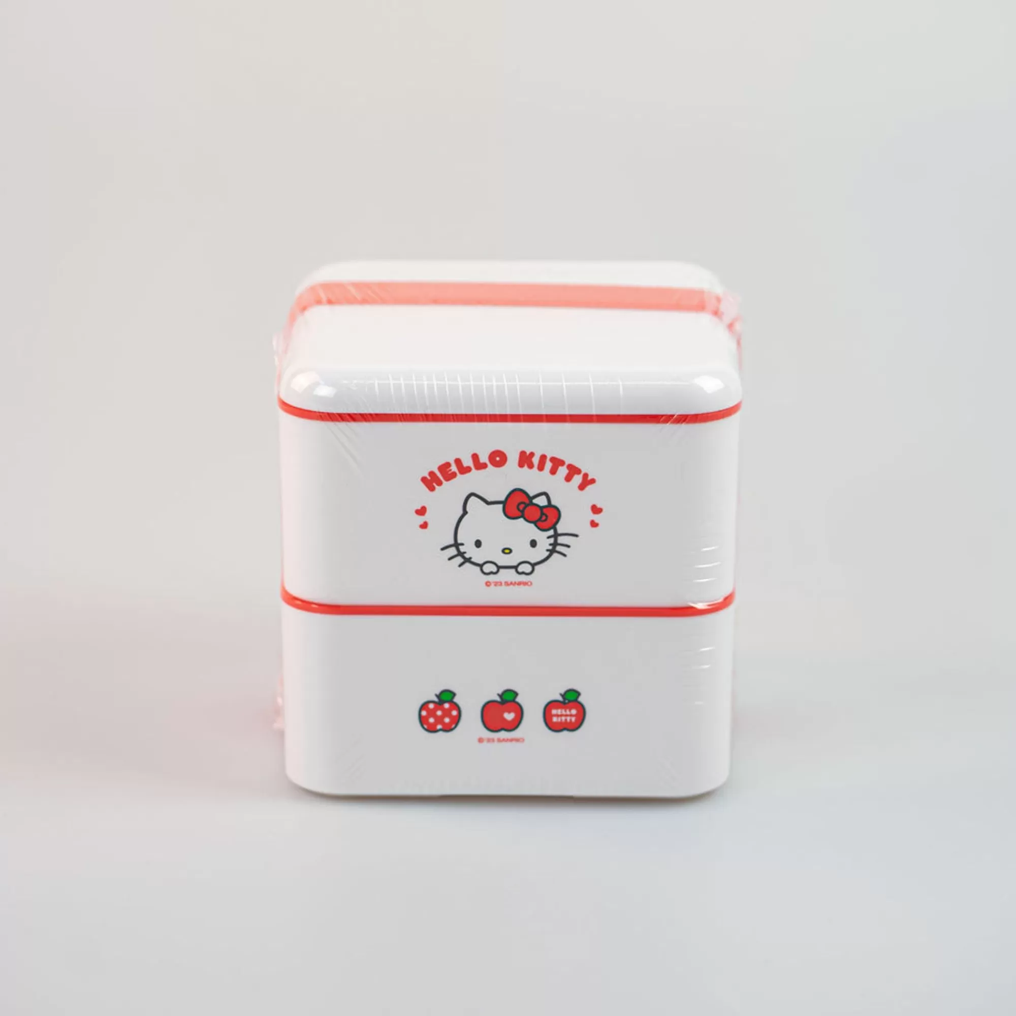 MINISO Sanrio-Porta Pranzo Hello Kitty Apple Due Piani Con Posate