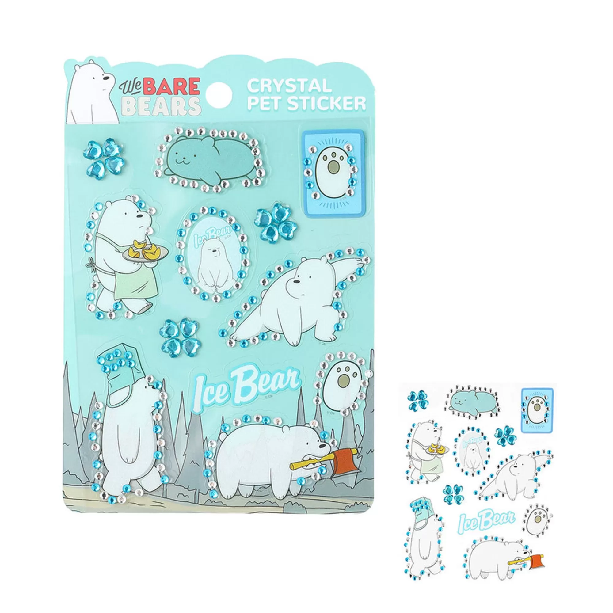 MINISO We Bare Bears-Stickers Con Brillantini Ice Bear - We Bare Bears